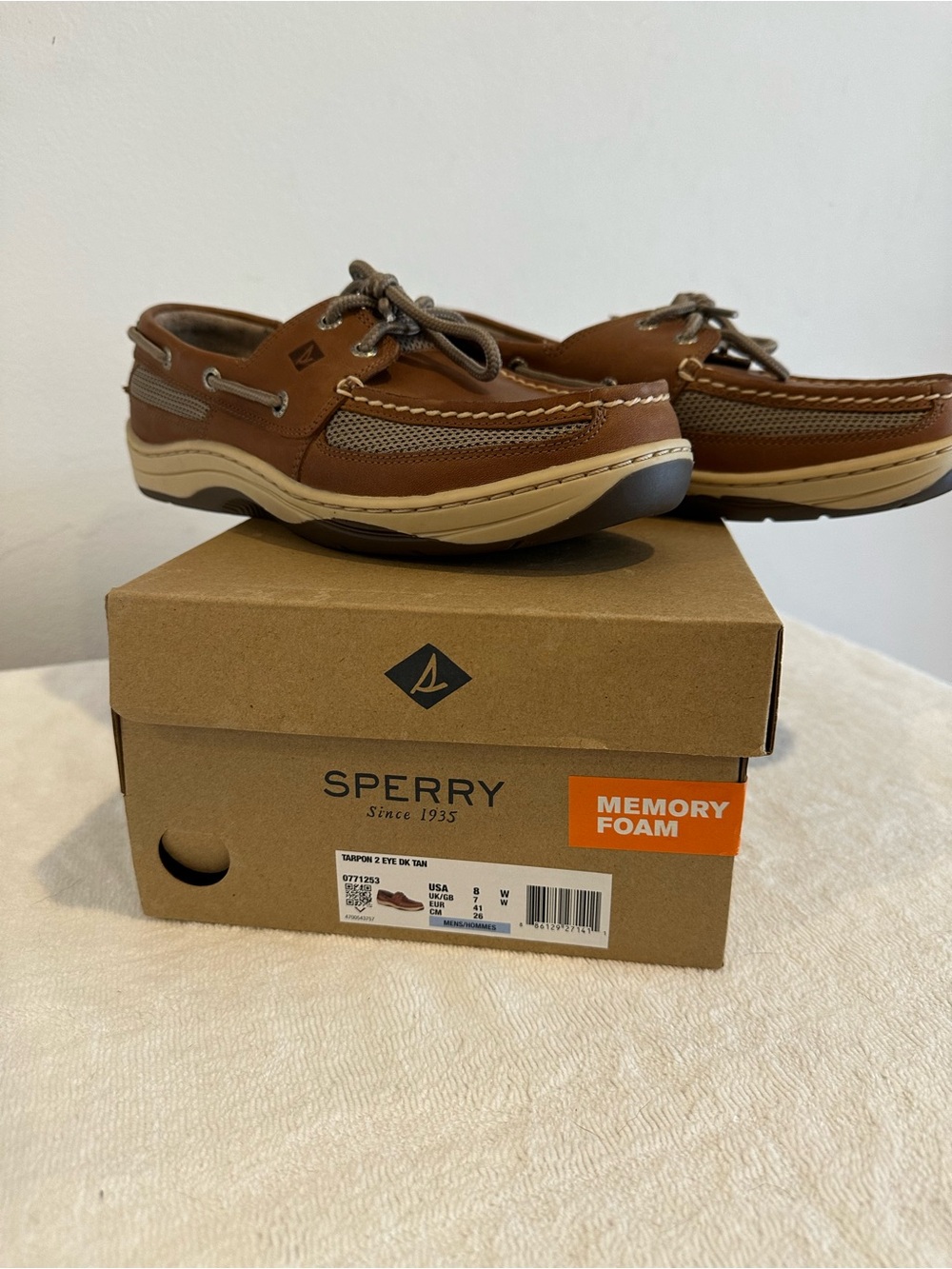 Sperry Kids Brown Leather & Tan Accent Boat Shoes